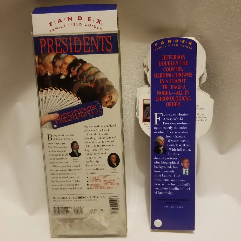 EUC vtg Presidents Fandex guide, w OG box - Picture 2 of 4